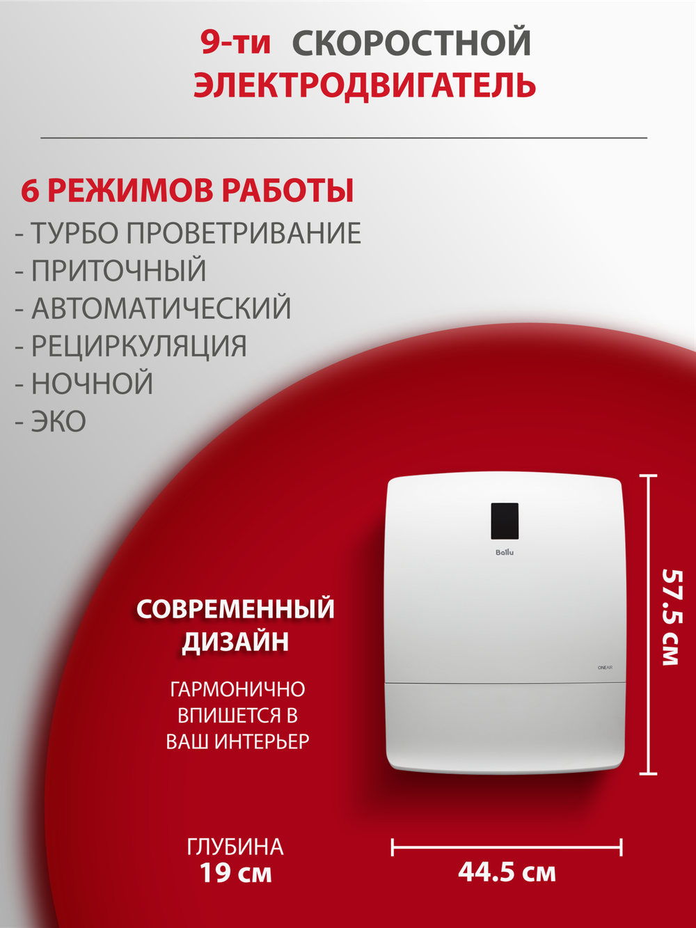 Приточный очиститель воздуха Ballu Oneair ASP-200SP