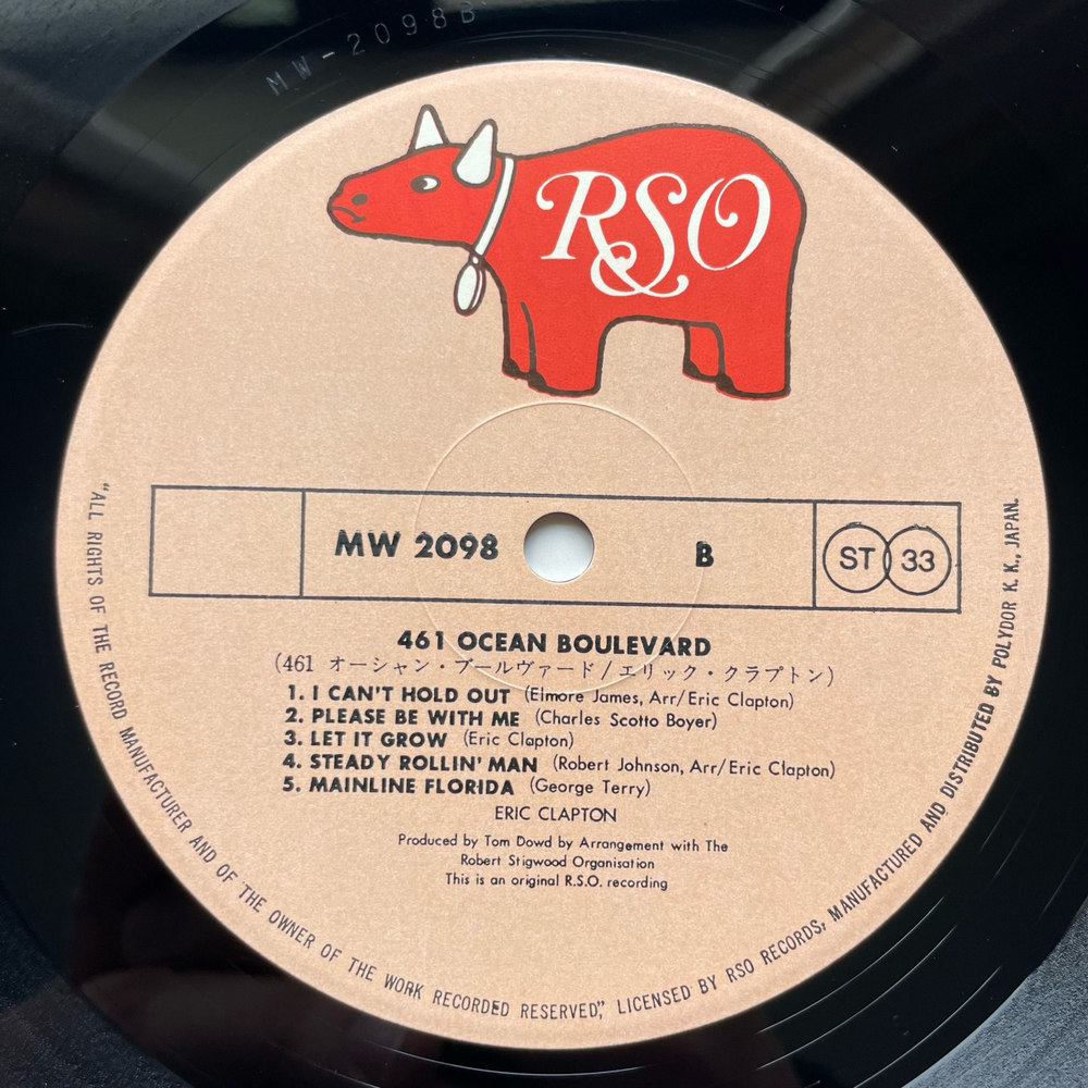 Винтажная виниловая пластинка LP Eric Clapton 461 Ocean Boulevard (Япония 1974) (Без Оби)