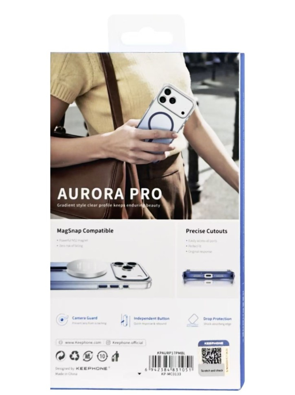 Накладка для i-Phone 17 Pro Max Keephone Aurora Pro MagSnap синий