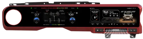 Магнитола для Jeep Wrangler 2018+ (красная) - Kuberg ZH-J1301R Android 12, Быстрая, SIM-слот, CarPlay