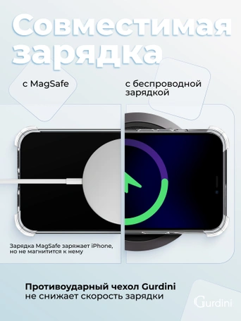 Чехол накладка iPhone 12 Mini 5.4" Gurdini силикон противоударный прозрачный
