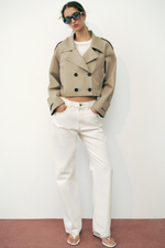 КОРОТКАЯ ДВУБОРТНАЯ КУРТКА-ТРЕНЧ — ZARA