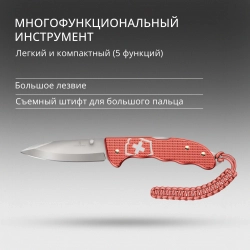 Нож перочинный Victorinox Evoke Alox LE 2025 Stone Red, 222 мм, красный, подарочная коробка