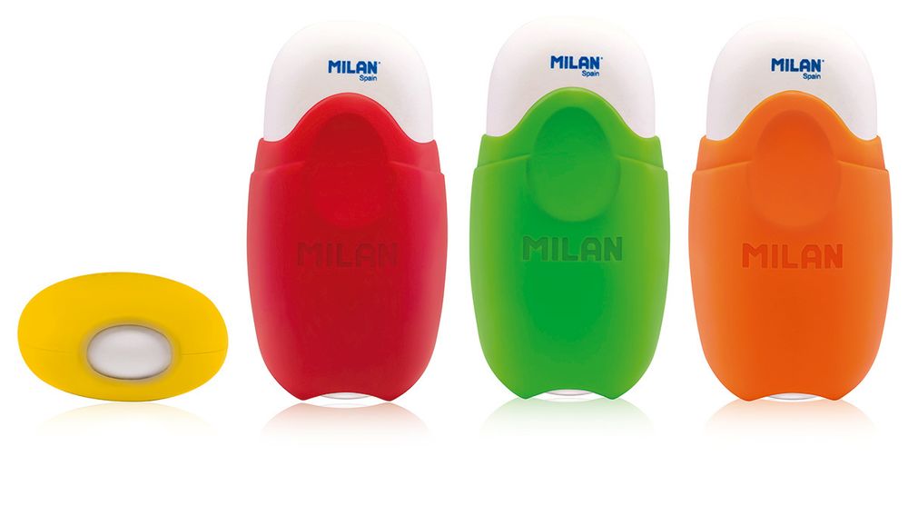 Ластик с защитной крышкой School 1012 Fluo 12 шт, CMMS1012, Milan