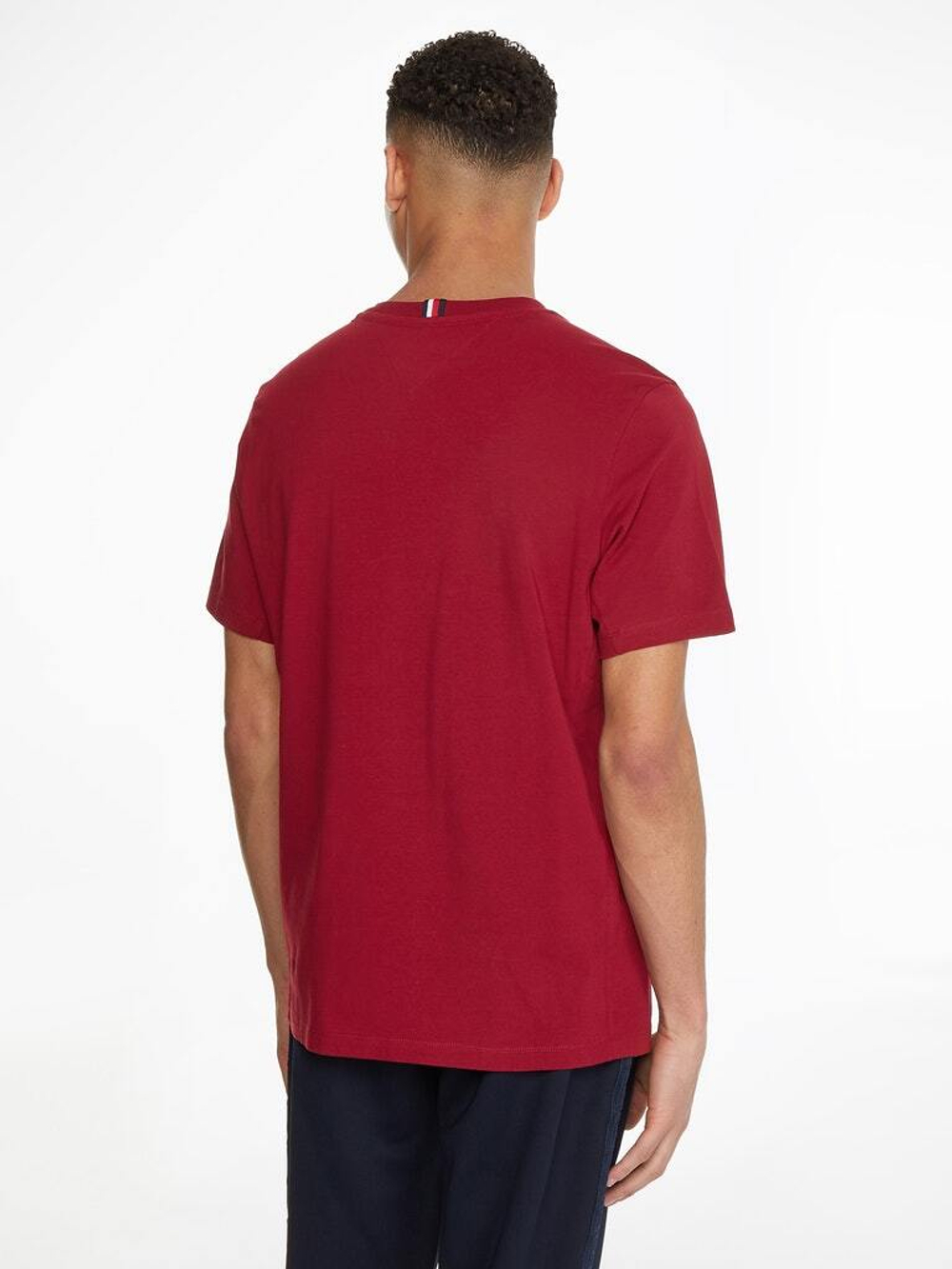 Мужская теннисная футболка Tommy Hilfiger Essentials Big Logo Short Sleeve Tee - rouge