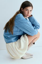 Джинсовый жакет с пышными рукавами - H&M