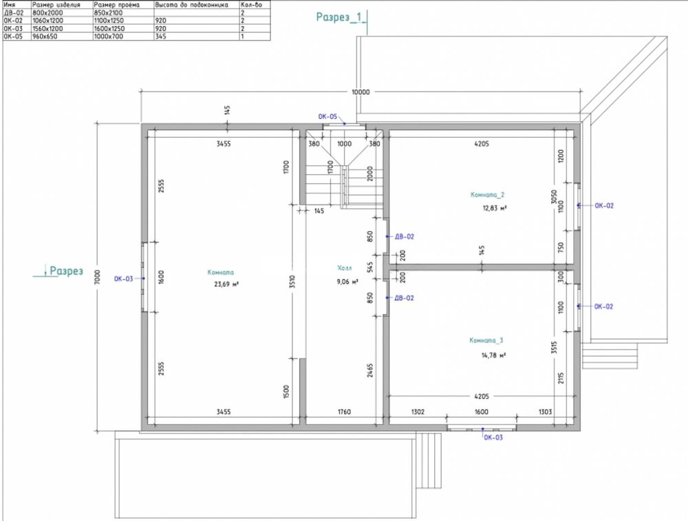 Каркас дома 10 x 11 м