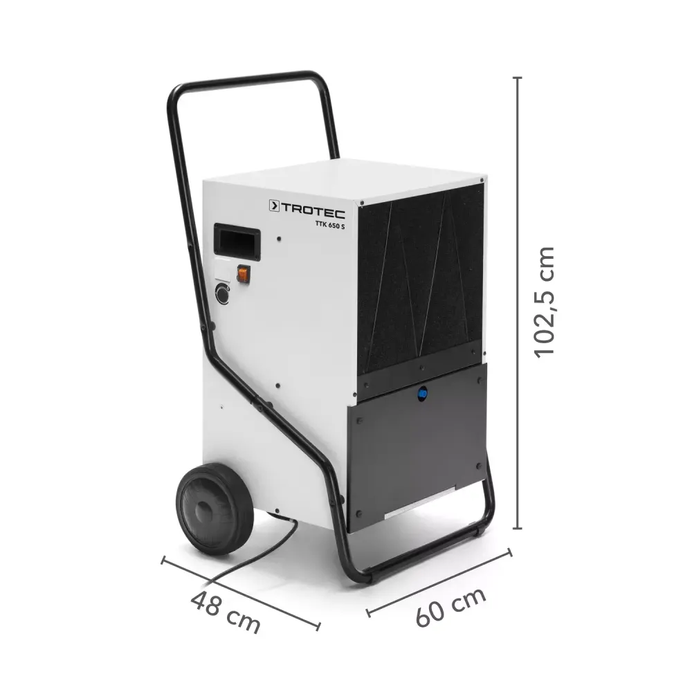 Осушитель воздуха TROTEC TTK 650 S промышленный - [до 100 л. за сутки / для S≈200 м²]