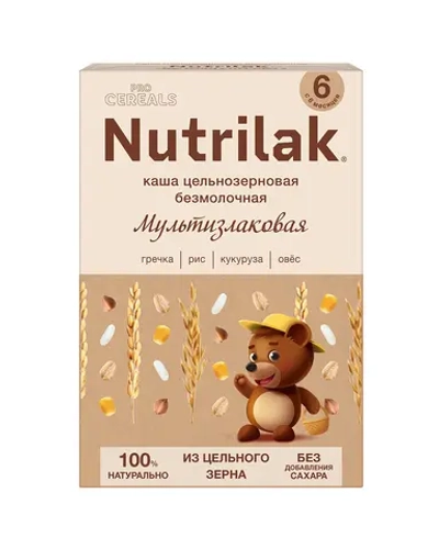 Каша безмолочная Nutrilak Premium Procereals мультзлаковая 200г с 4месяцев