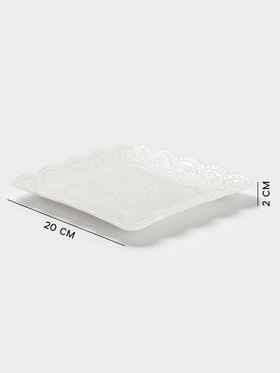 Тарелка квадратная «Сьюзен», 20×20 см, фарфор, белая
