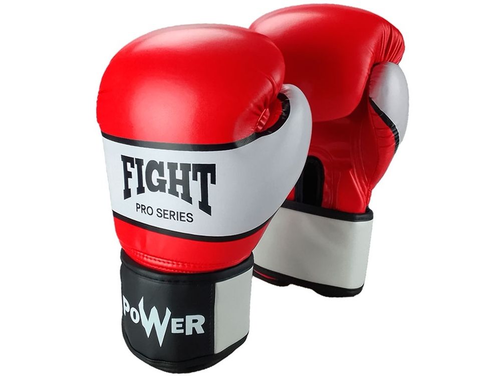 Перчатки боксёрские FIGHT PRO SERIES красные 10 унций PRO-F-K-10#