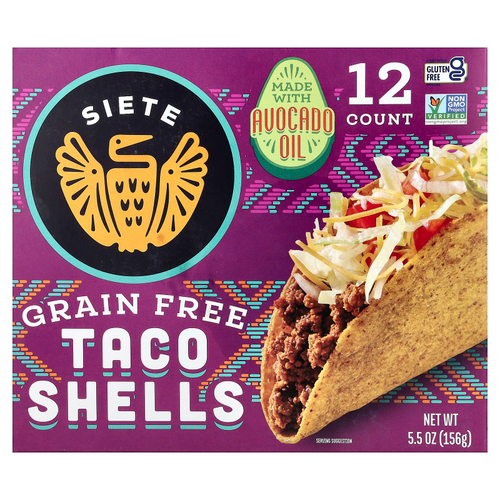 Siete, Grain Free Taco Shells, 12 Shells, 5.5 oz (156 g)