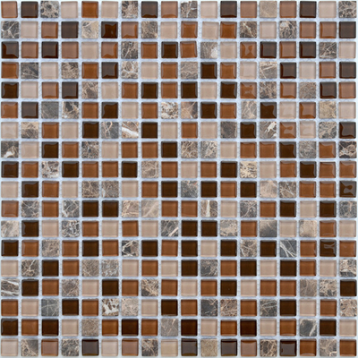 Мозаика из стекла и натурального камня Caramelle - Andorra 15x15x4
