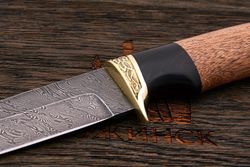 Нож туристический Эльбрус Лань, клинок 120мм, дамаск