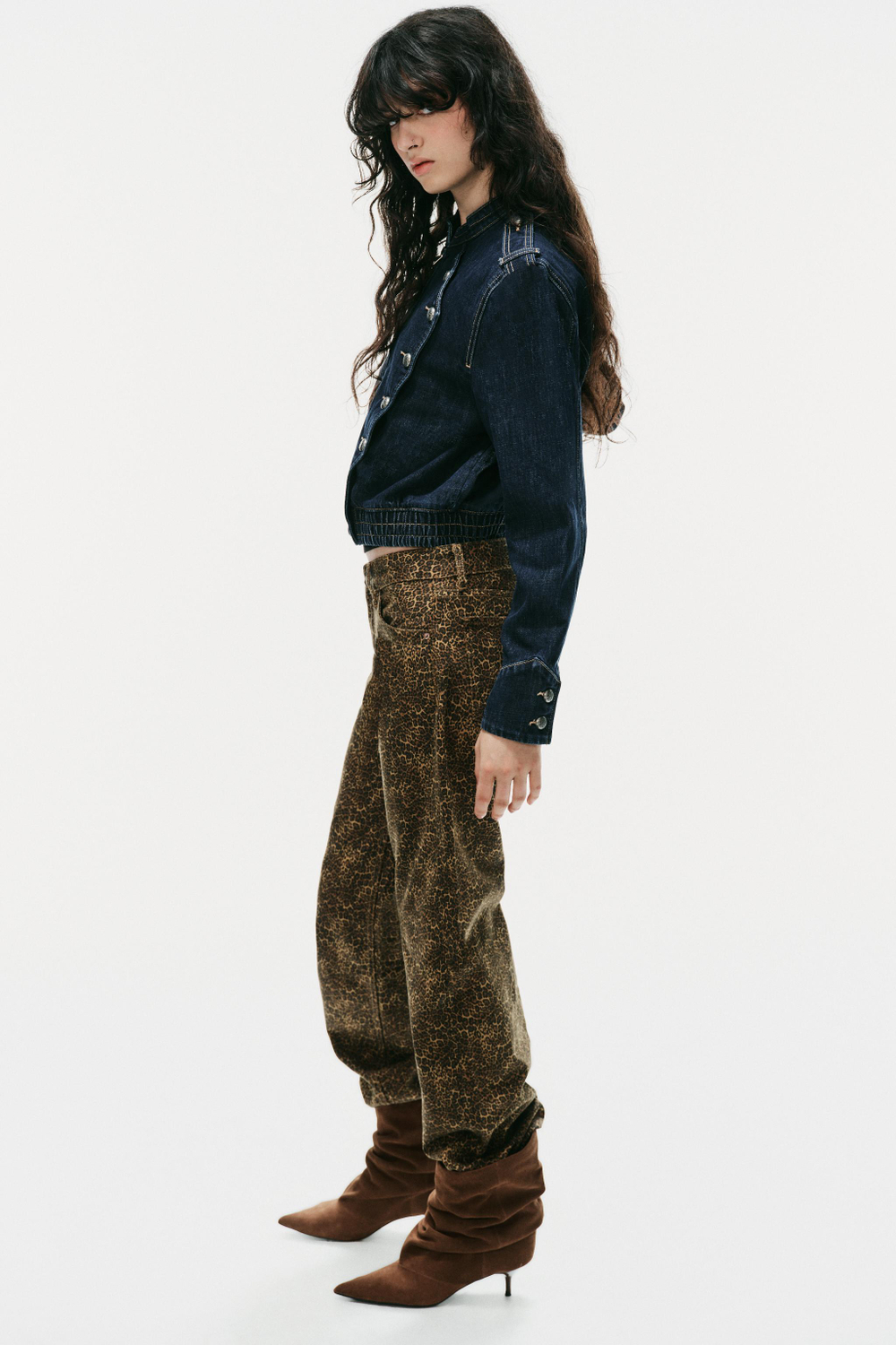 ДЖИНСЫ TRF WIDE-LEG С НИЗКОЙ ПОСАДКОЙ И АНИМАЛИСТИЧЕСКИМ ПРИНТОМ — ZARA