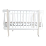 Кровать детская Indigo Italiano Baby продольный маятник на колесах белый-кашемир