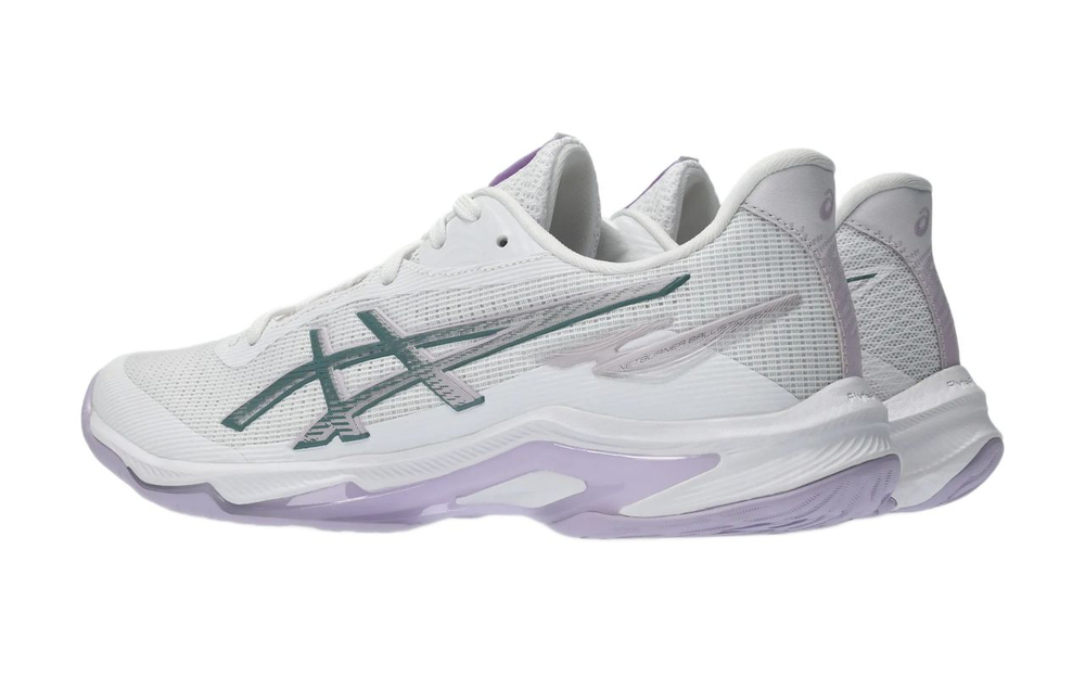 Женские кроссовки для бадминтона/сквоша Asics Netburner Ballistic FF 4 - white/dahlia