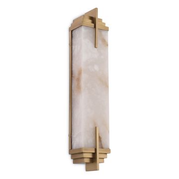 Eichholtz Wall Lamp Harman, Antique Brass Finish / Alabaster
