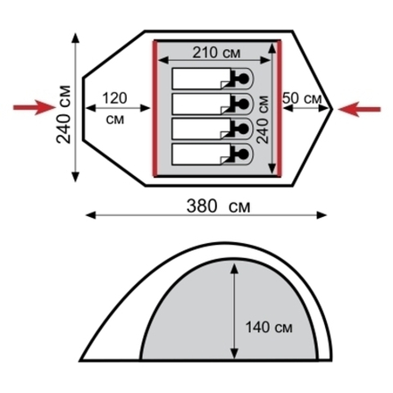 Палатка  TRAMP  Lair 4 (V2) артикул 	TRT-40