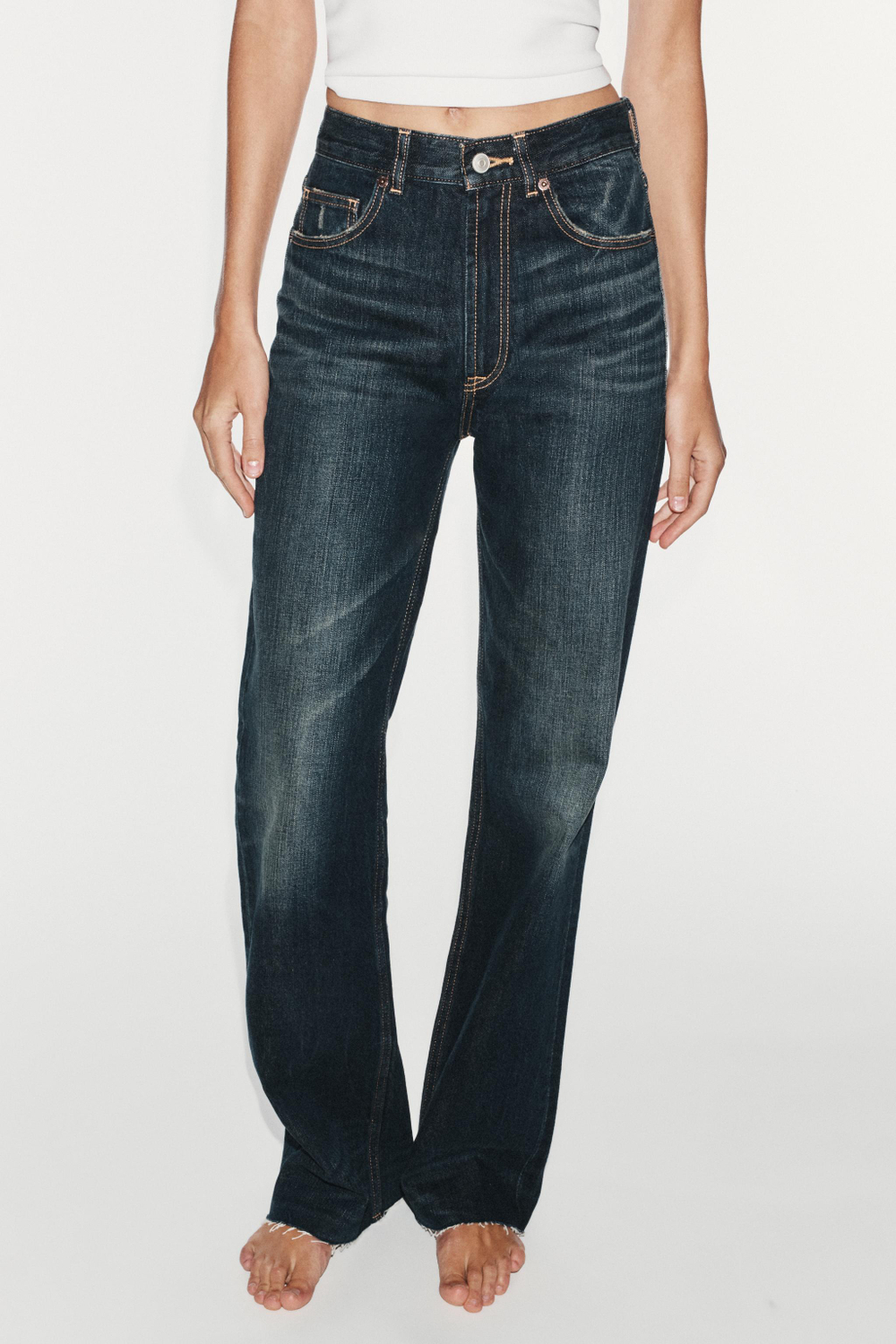 ДЖИНСЫ TRF WIDE-LEG С ВЫСОКОЙ ПОСАДКОЙ — ZARA