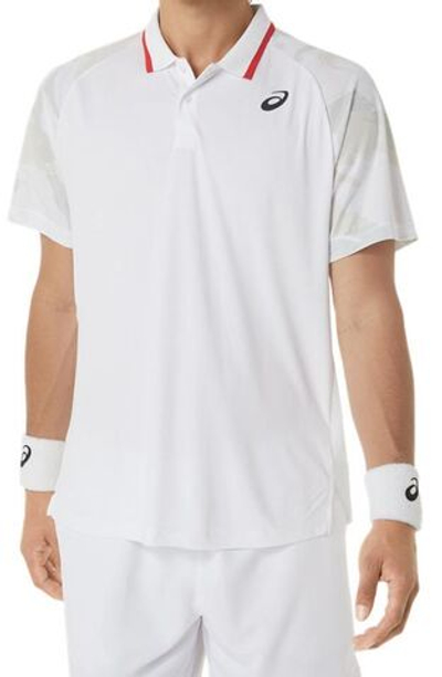 Мужское теннисное поло Asics Court Graphic Polo-Shirt - brilliant white