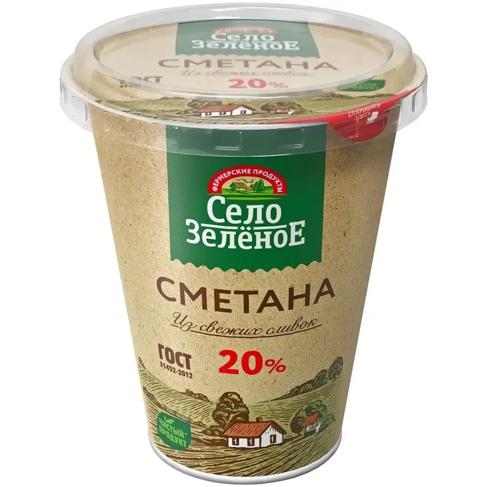 Сметана 20% Пл/ст 0,3кг СелЗел КМК
