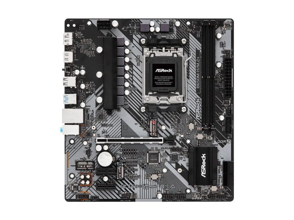 Материнская плата ASRock B650M-H/M.2+, Socket AM5, AMD B650, mATX, RTL