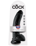 Чёрный фаллоимитатор 9 Cock with Balls - 22,9 см. (Цвет: черный)