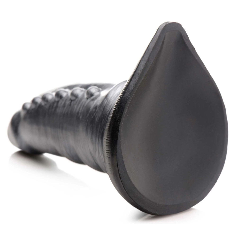Серый фантазийный фаллоимитатор Beastly Tapered Bumpy Silicone Dildo - 21 см. (Цвет: серый)