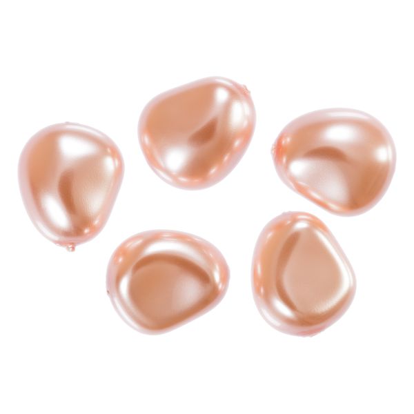 Бусины стекло под жемчуг 16х14 мм, фигурная, 5 шт, персиковый (peach), Preciosa 131-50-021
