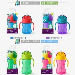 Поильник с трубочкой Philips AVENT SCF793/02, 200 мл, с 9 месяцев, фиолетовый
