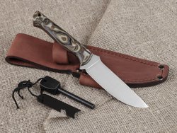 Нож для бушкрафта "Форест", сталь VG-10/Elmax, рукоять микарта (камуфляж)