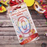 Свеча для торта Цифра День рождения «0» 6 см