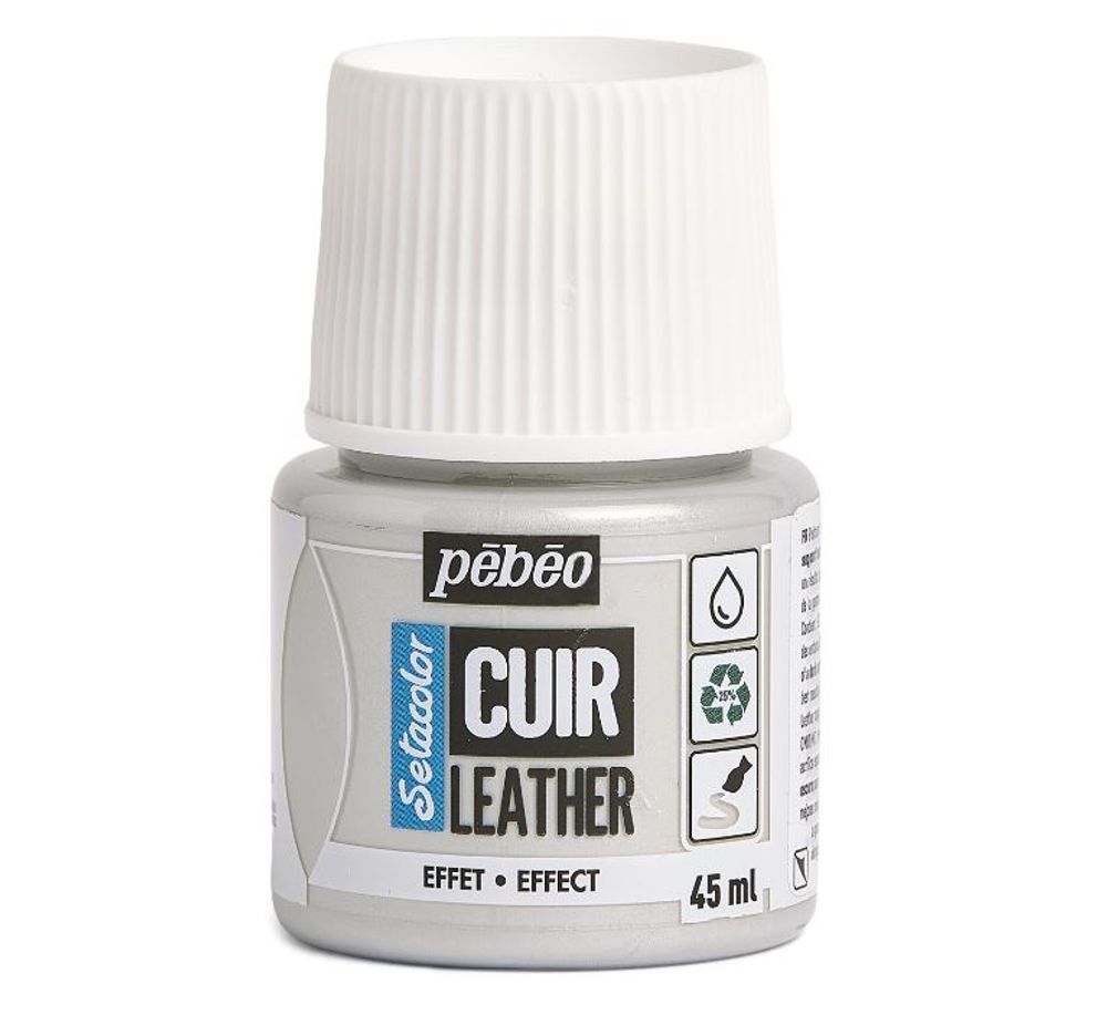 Краска по коже Setacolor 45 мл, 295631 Серебряный металлик, Pebeo, 295631