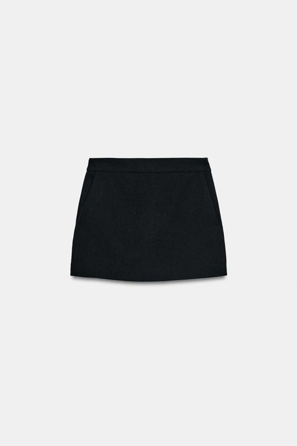 ZARA ЮБКА-ШОРТЫ С БОКОВОЙ МОЛНИЕЙ, ЧЕРНЫЙ