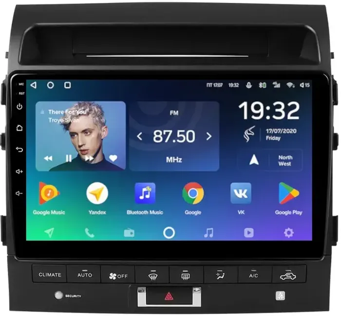 Магнитола для Toyota Land Cruiser 200 2010-2012 (климат на ШГУ) - Teyes CC2 PLUS монитор 10.1" QLED, Android 10, Быстрая, SIM-слот