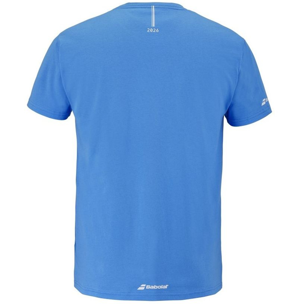 Мужская теннисная футболка Babolat Exercise Message - malibu blue