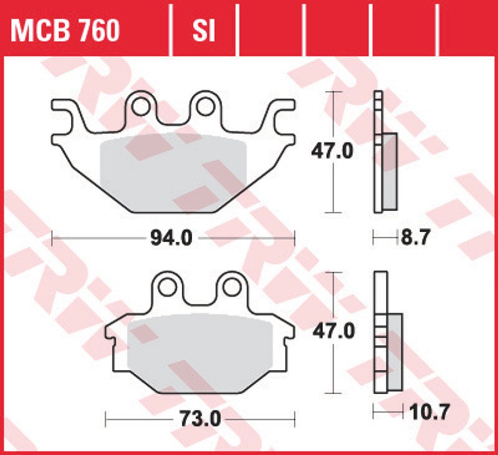 Колодки тормозные дисковые TRW MCB760