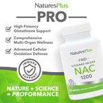 NaturesPlus, Pro NAC 1200, длительное высвобождение, 60 таблеток (600 мг в 1 таблетке)