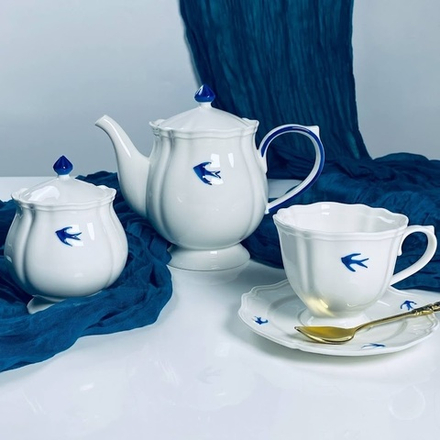 Lenardi 164-156 Чайный сервиз 16пр. ЛАСТОЧКИ в под.уп.(х4)Фарфор