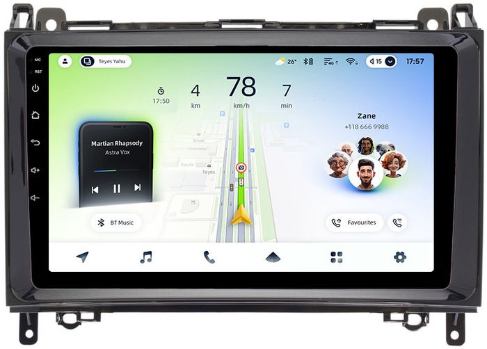 Магнитола для Mercedes-Benz A W169, B T245, Vito, Viano W639/W447, Sprinter W906, VW Crafter - Teyes CC4L-DTS монитор 9" IPS, Android 14, Быстрая, Snapdragon 662, CarPlay, 4G SIM-слот