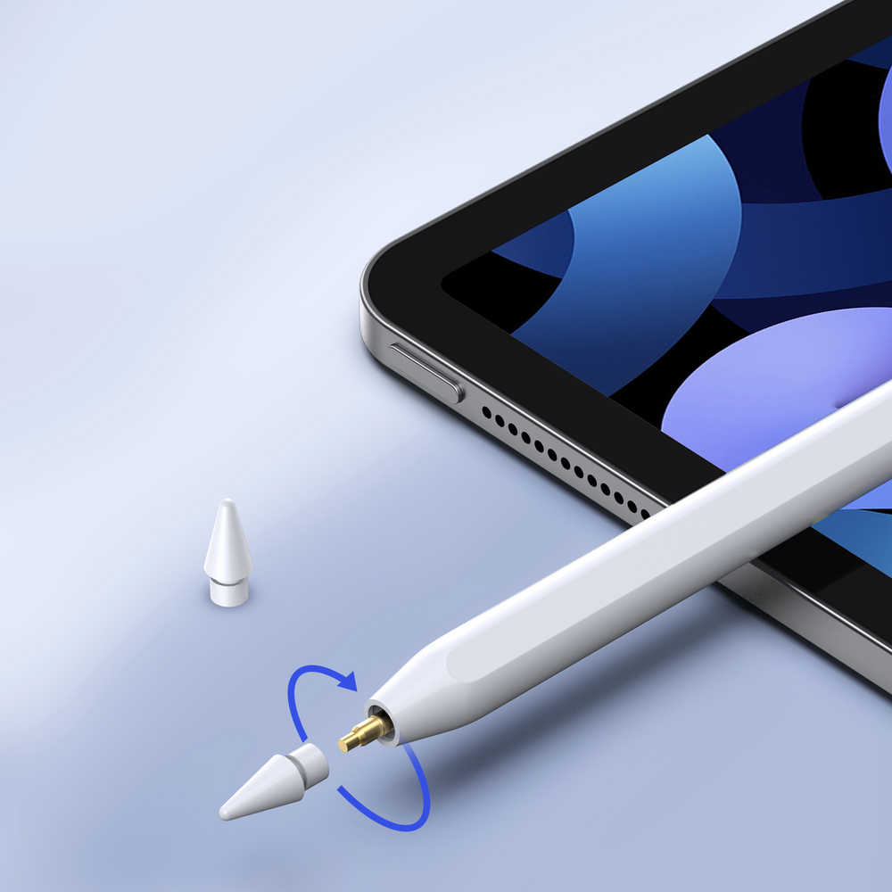 Стилус от Dux Ducis серии SP-05 белого цвета для планшетов iPad, с беспроводной зарядкой и индикатором заряда