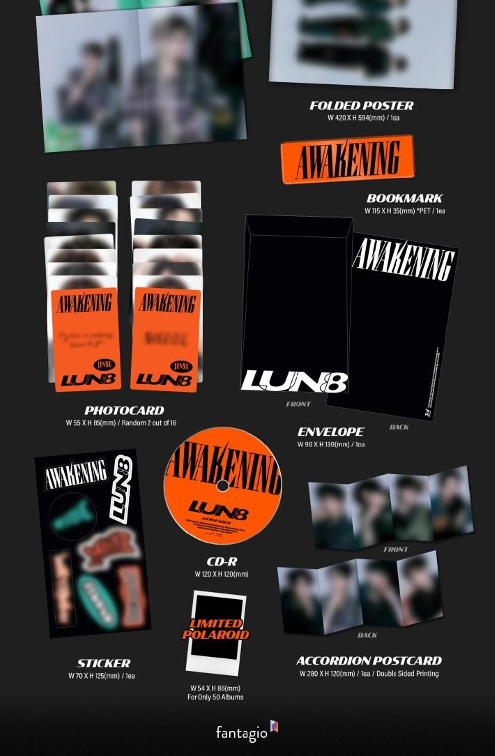 Альбом LUN8 - AWAKENING 3rd Mini Album 2 Version SET