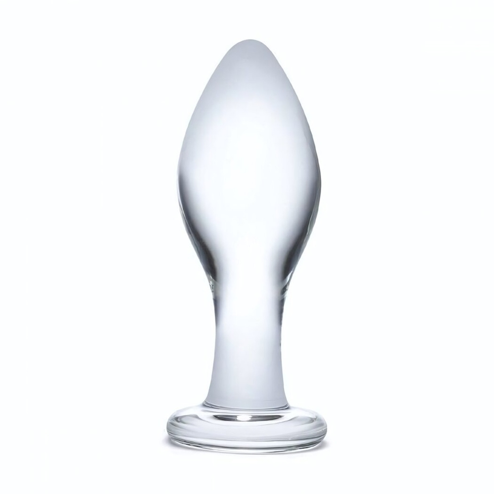 Прозрачная округлая анальная пробка Classic Glass Butt Plug - 11 см. (Цвет: прозрачный)