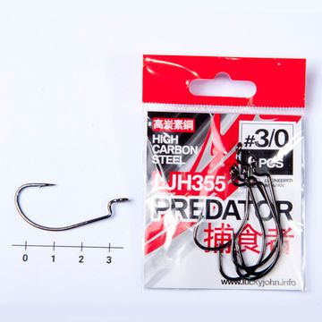 Крючки офсетные Lucky John PREDATOR LJH355 №3/0, 6 шт.