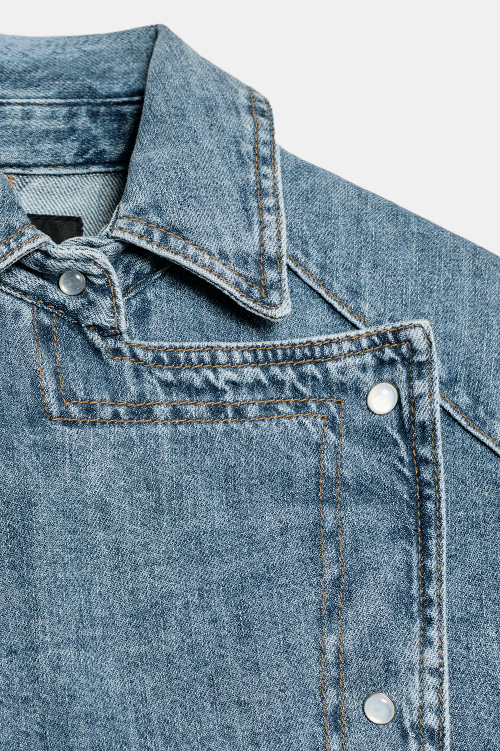 ДЖИНСОВАЯ КУРТКА С ПОДПЛЕЧНИКАМИ — ZW COLLECTION — ZARA