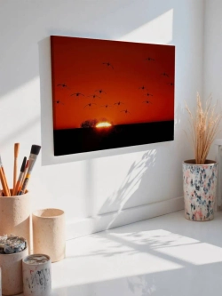 Картина на стену 40 X 50 Закат и птицы