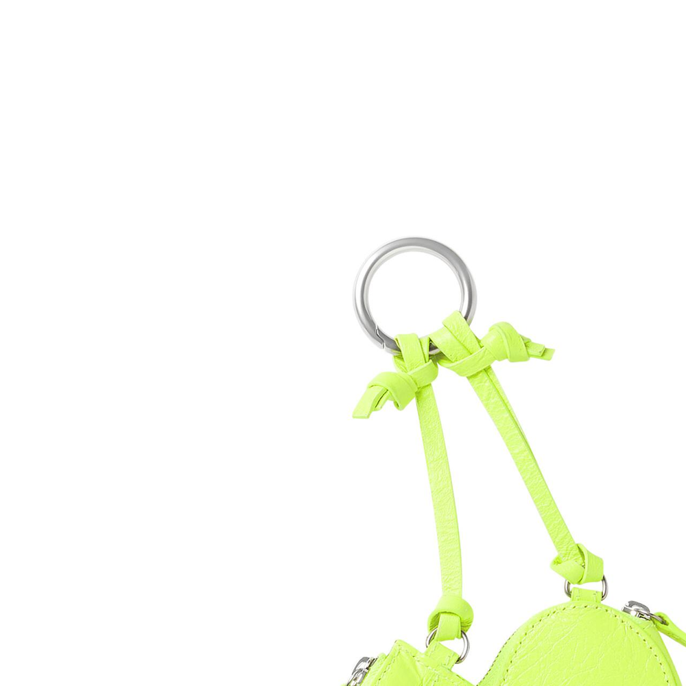 Balenciaga Le Cagole Lambskin Card Holder Card Holder Women"s Neon Yellow