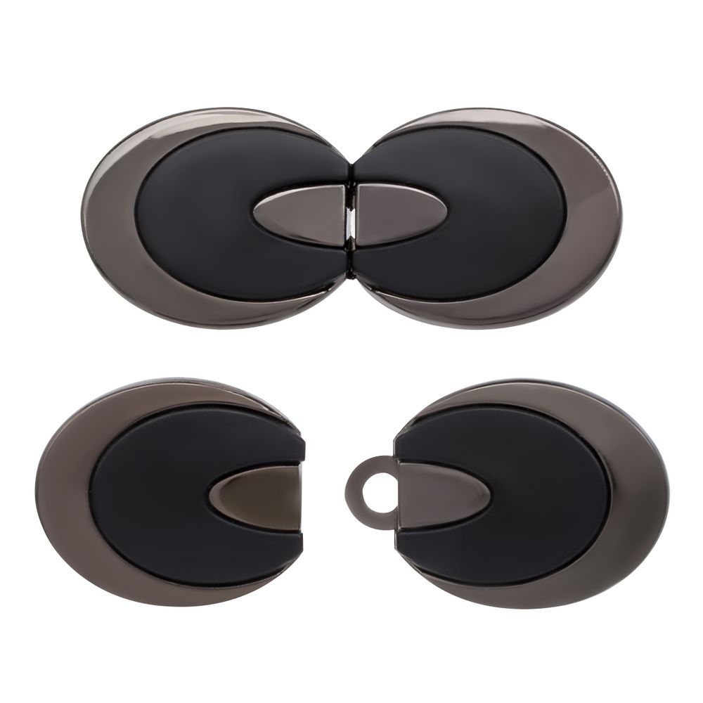 Крючки пришивные декоративные 44х18 мм, Black/P, MT-1822, 4 шт