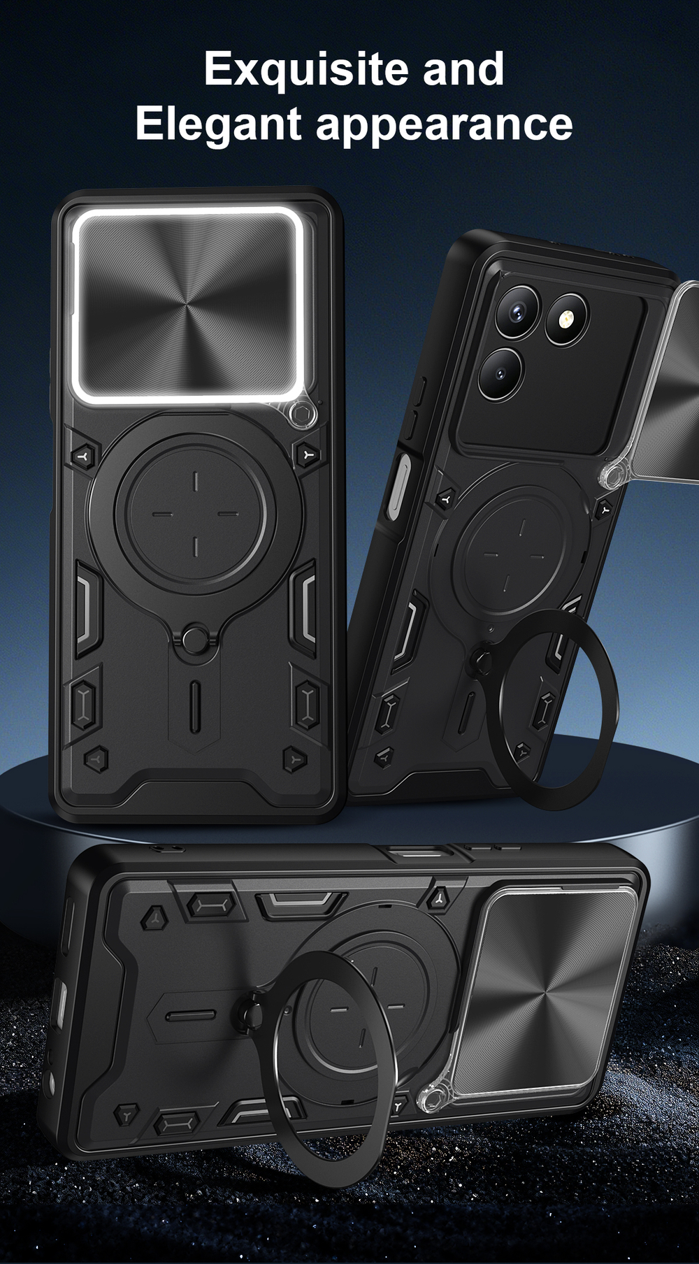 Чехол с кольцом Big Ring Case для Tecno Pova 7 4G